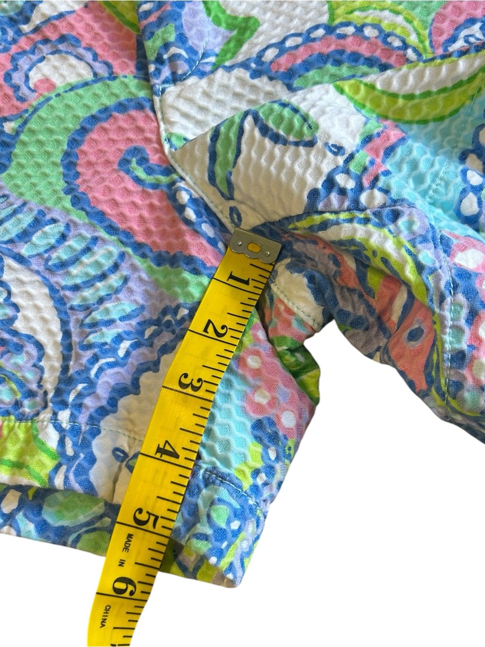 Lilly Pulitzer Callahan Shorts Womens 6 Conch Republic Paisley Seersucker - Picture 5 of 10